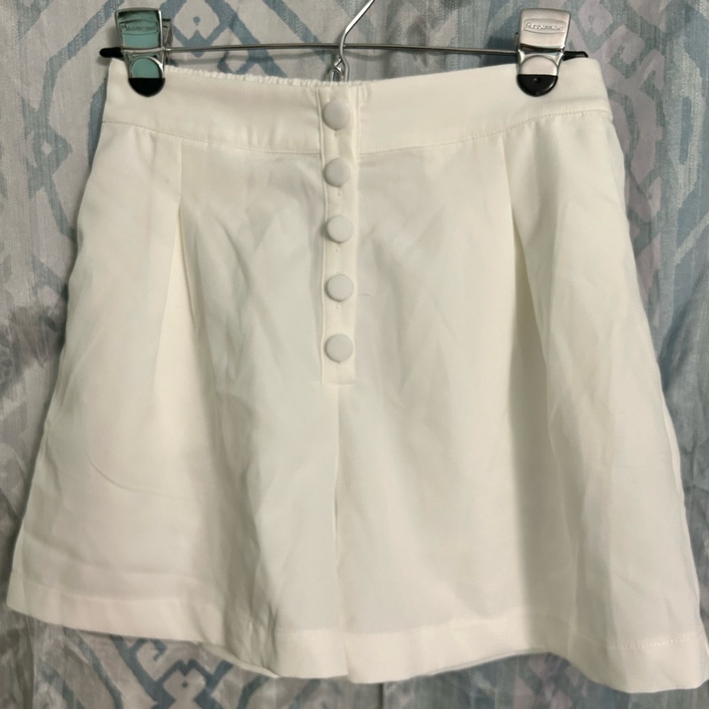 White button up shorts